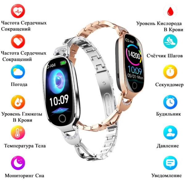 Умные часы для женщин WF81 | Мониторинг сна, SpO2, IP67