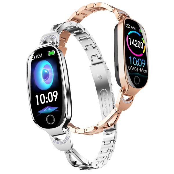 Женские смарт-часы WF81 с розовым металлическим ремешком
